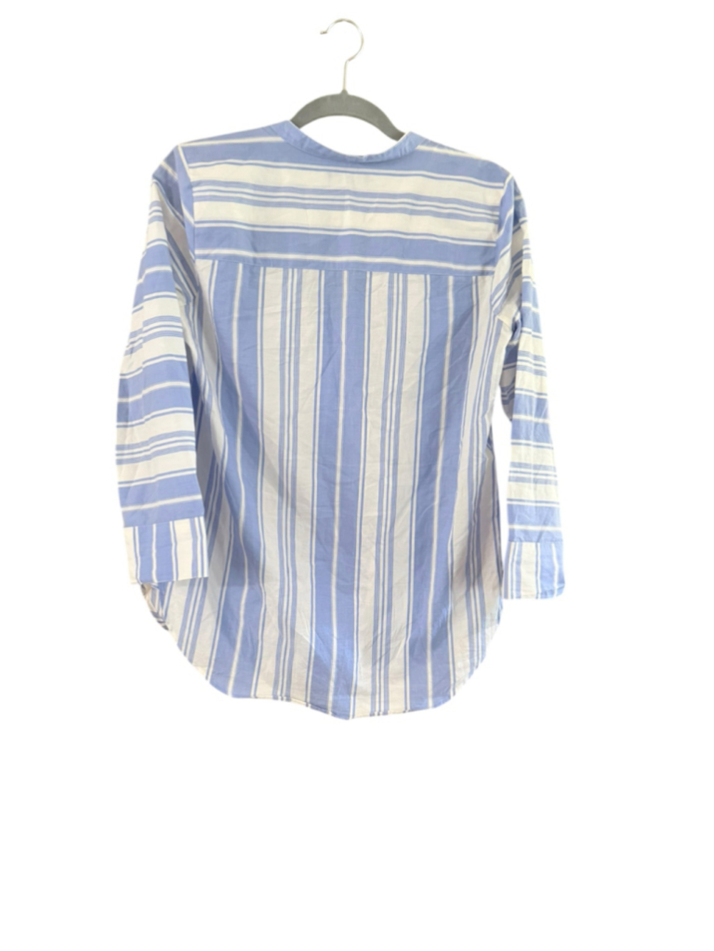 Women's J.Crew Blue and White Striped Button Down Shirt, Size XS